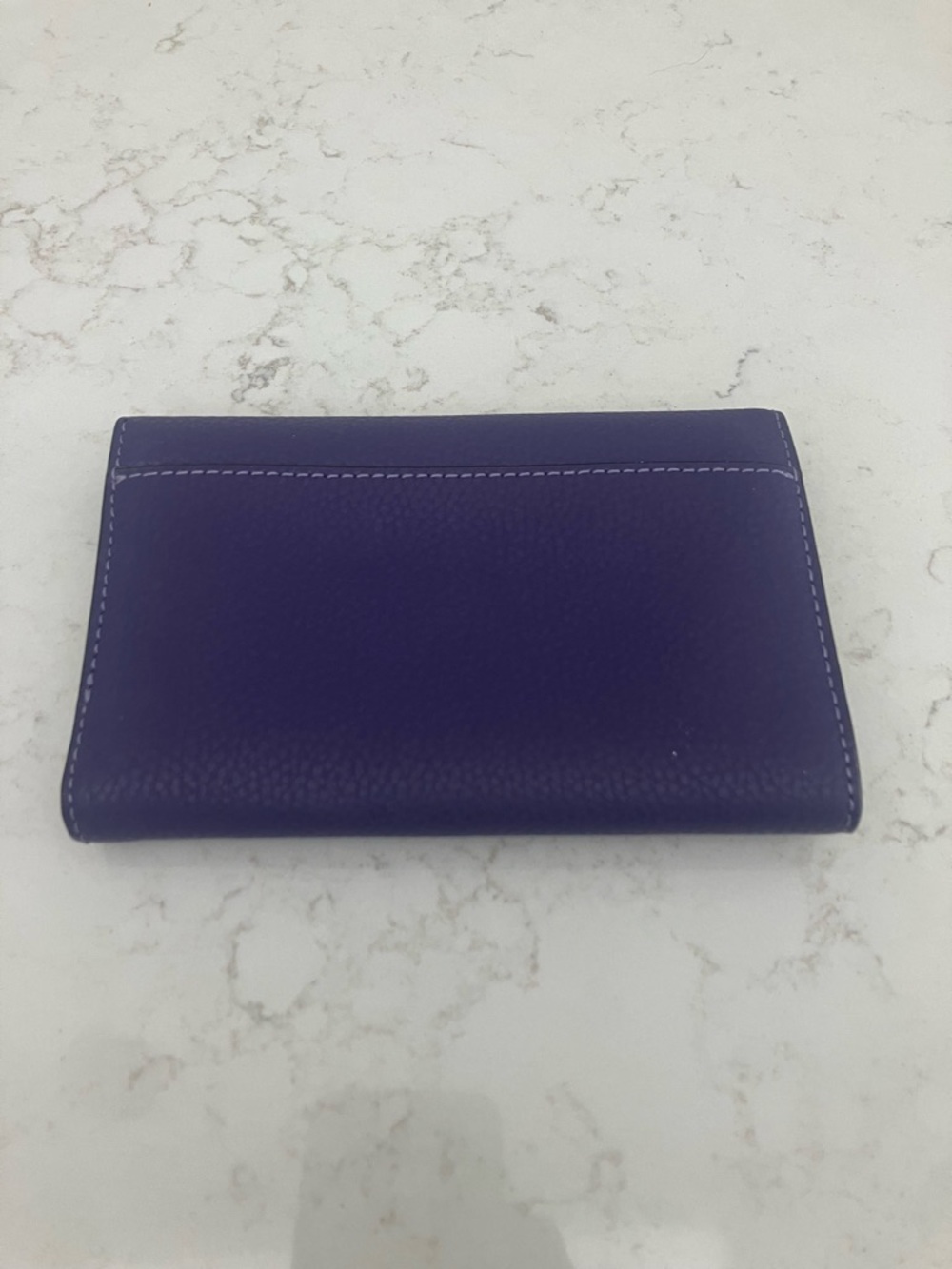 Coach Purple Pebbled Leather Medium Flap Wallet - Picture 2 of 3